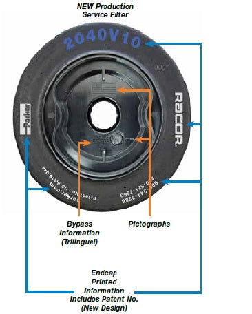 Racor 2040v10 element for all 900 series 2040v series