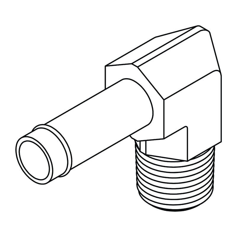 913-N12-H8 Racor FV VMA VMAM Series 90° 1/2" Hose Barb Fitting
