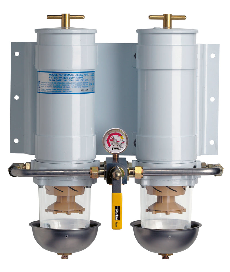 Racor 751000max10 max-dual ff/ws,rotary valve