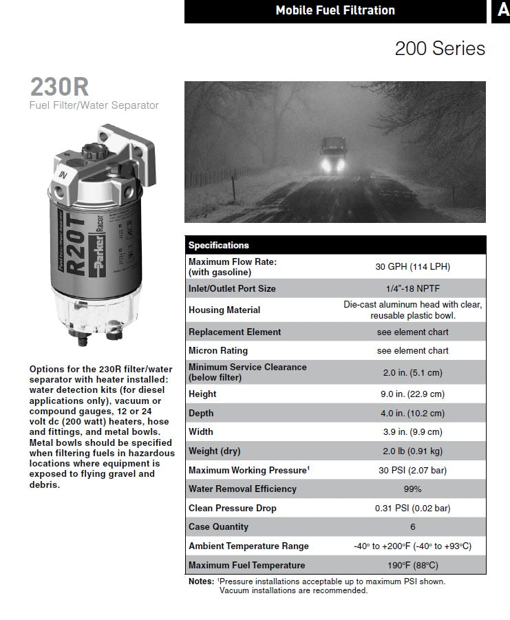 Racor 230r2430 ff/ws assembly