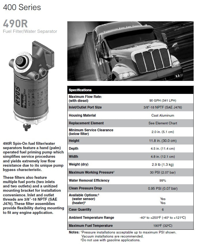 Racor 490rp1230 ff/ws assembly