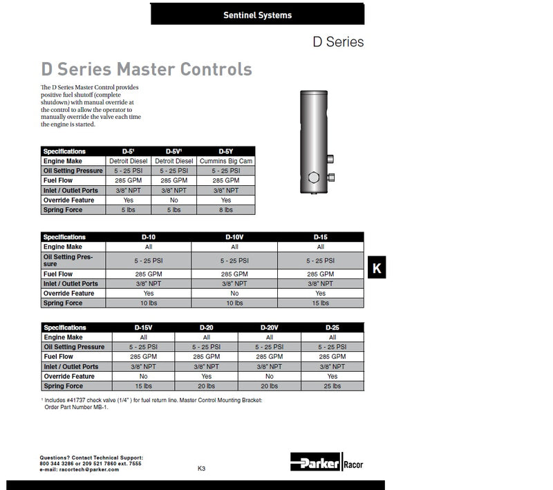 Racor dtf-10 master control
