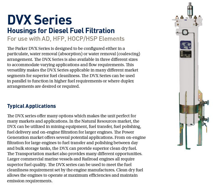 Parker DVX-2 Vertical Filter DVX2 Housing Parker 947162